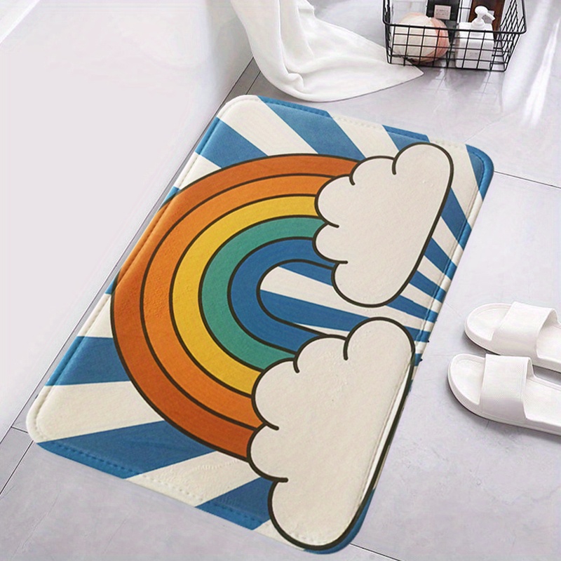 Super Absorbent Door Mat Rainbow Memory Foam Cushion Non - Temu