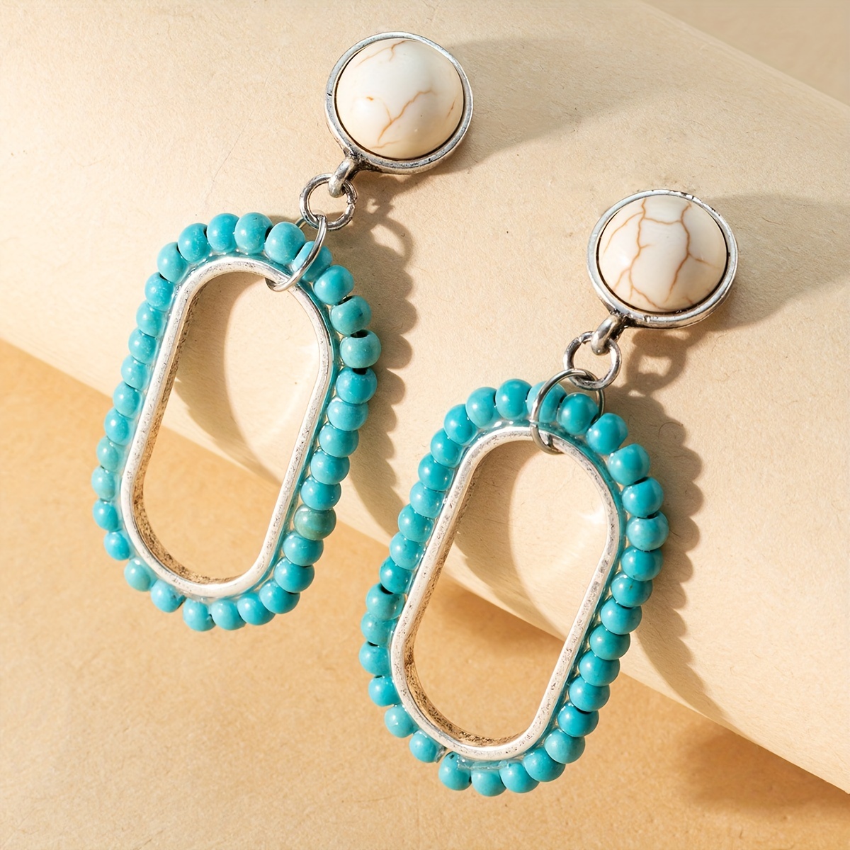 Cute Anime Kimono Doll Acrylic Earrings - Blue Geisha Doll Dangle Earrings For Women & Girls