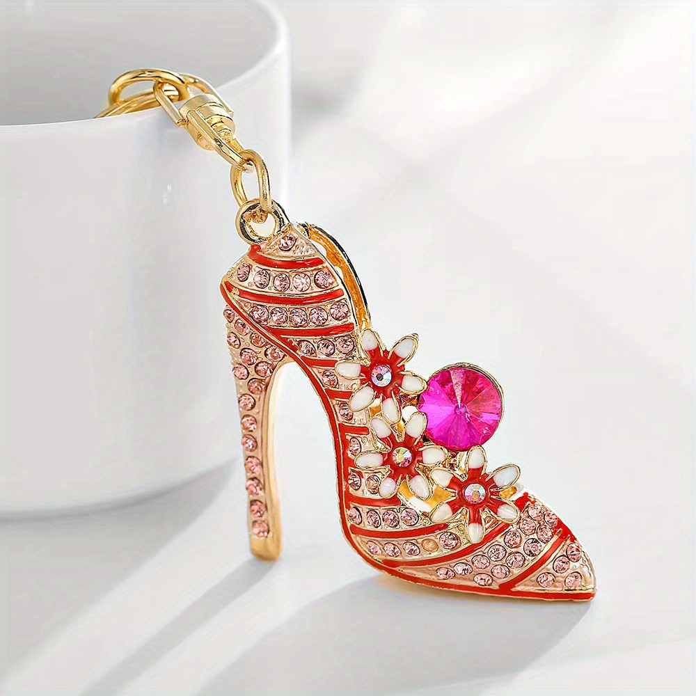 Rhinestone High-heeled Shoes Shape Keychain Pendant Fashion Vintage Car  Keyring Ornament Bag Purse Charm Accessories - Temu