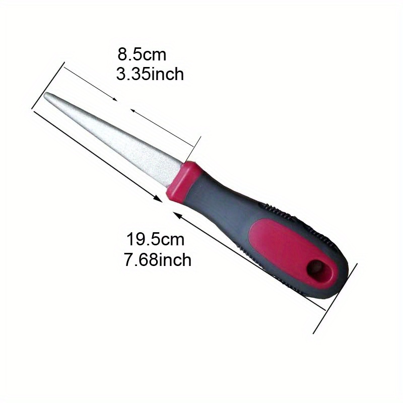 Amtech E2556 Diamond Sharpening File para tijeras, cuchillos y herramientas  de jardín, plano y curvado de 2 caras