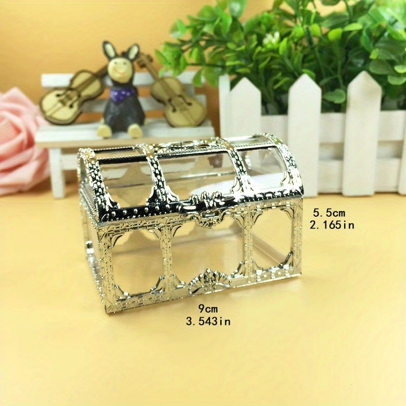Luxury Square Clear Acrylic Gift Boxes with Rattan Handle Acrylic Carry Box  for Candy Jewelry Wedding