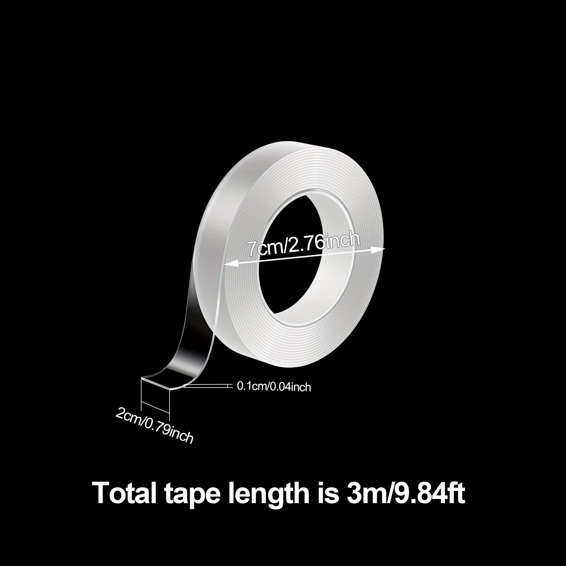 Clear 3m Double-Sided Tape Heavy Duty, Traceless, Removable