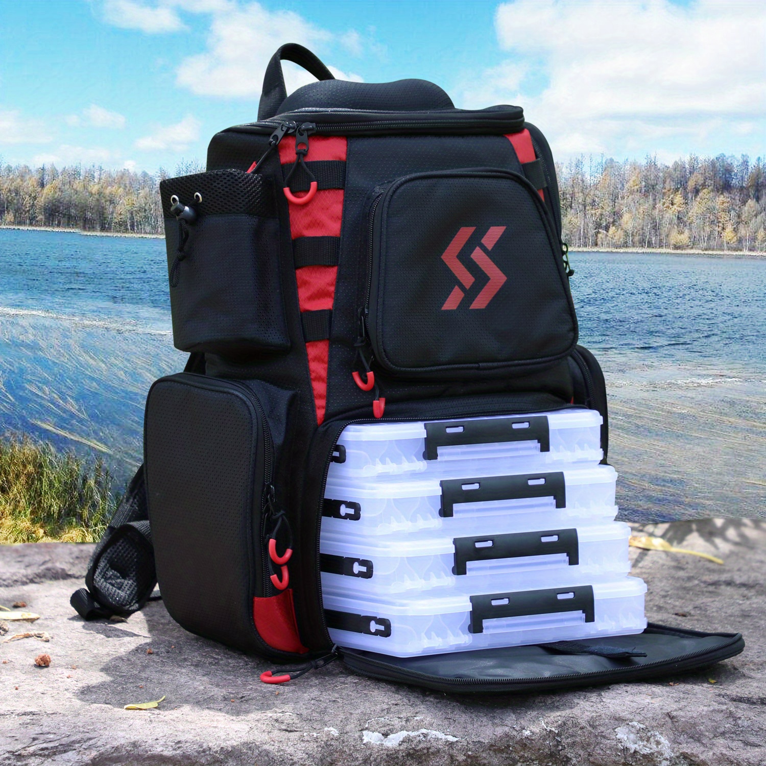 Sougayilang Fishing Tackle Backpack Waterproof Tackle Bag Storage With  Trays Tackle Box And Protective Rain Cover For Camping Hiking, Maxx Pack Backpack  Tackle Bag