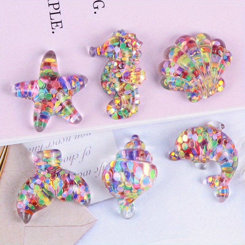 Resin Mermaid Marine Sequin Series Decoration Sequin Marine - Temu