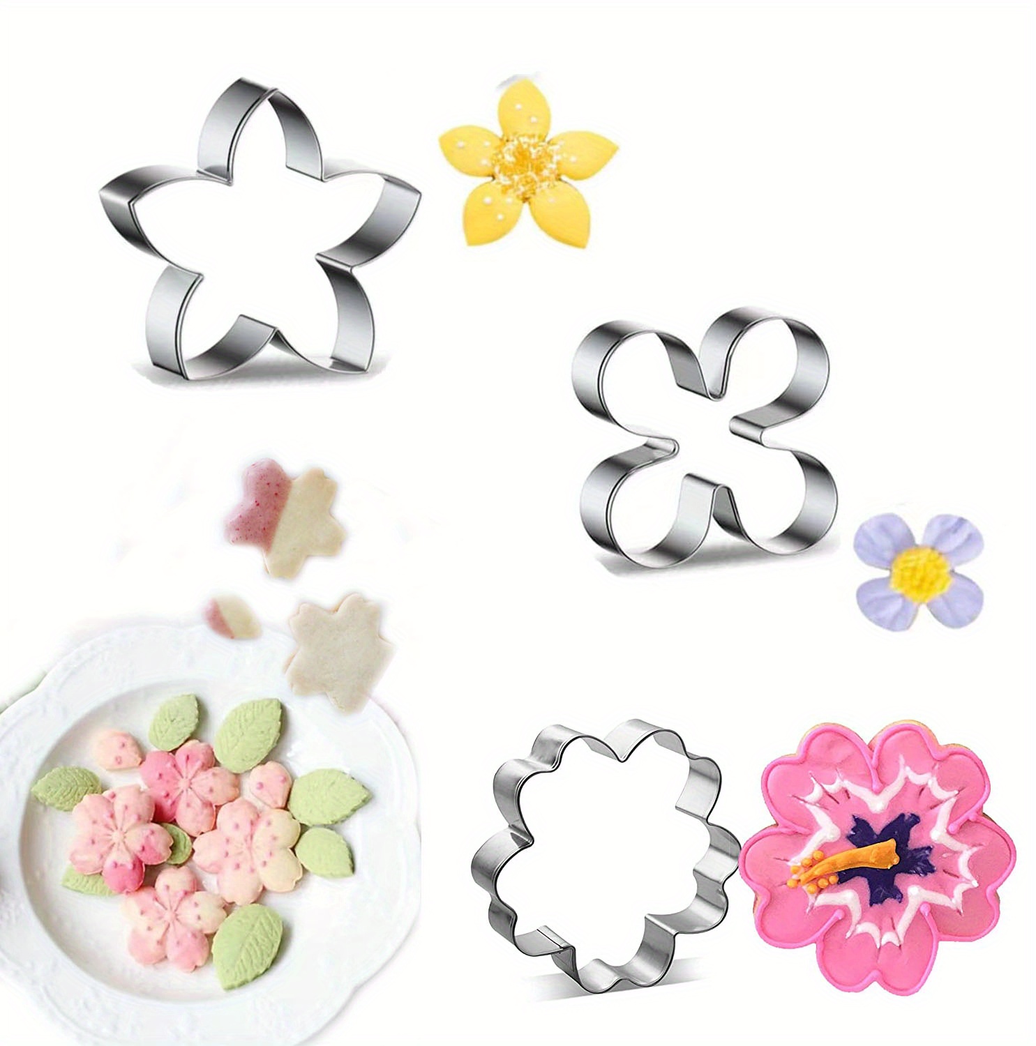 4-teiliges Blumen-Ausstechformen-Set – Für Kekse & Gebäck, Kleine Bis Mittlere Größen