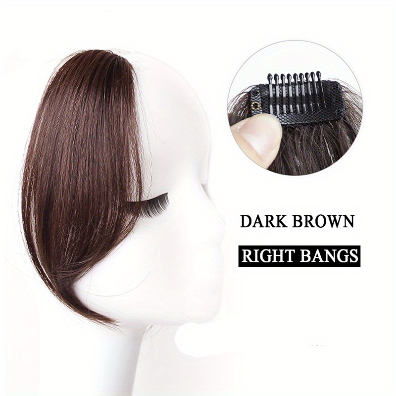 Women's Fringe Clip In Hair Bangs Hairpiece Synthesis Hair Middle Part Two  Sides Bang Hair Piece