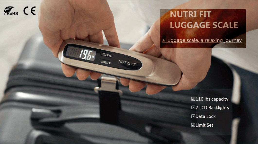 Balanza de equipaje digital portátil Smart Weigh, con mango EZ, y correa,  dispositivo para medir el peso de las bolsas, con función de tara para