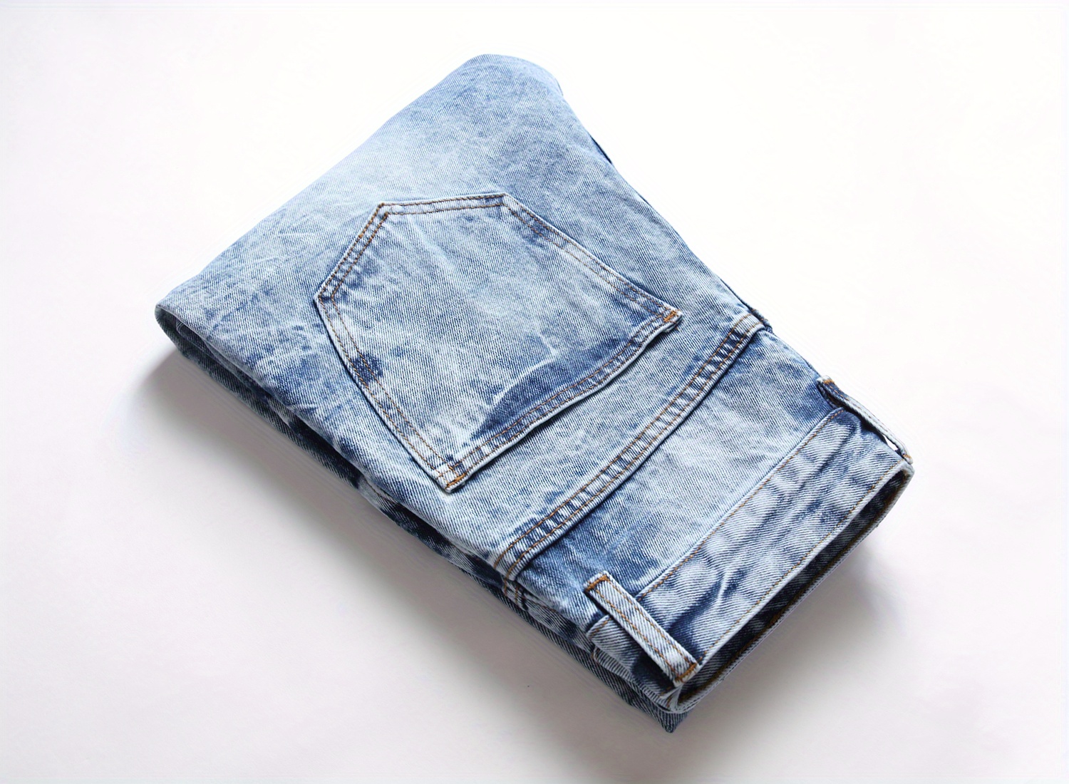 Jeans En Coton À Motif Teinture Déchirée Pantalon En Denim À