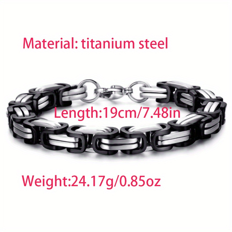Titanium Steel Biker Bracelet Paperclip Hip hop Bracelet