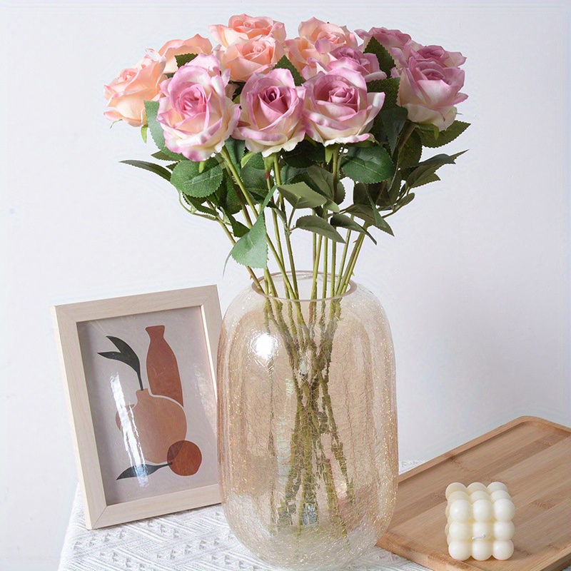 1pc Fiori Artificiali Rosa, Bouquet Rose Realistiche Gambo Lungo  Decorazione Casa Matrimonio Festa Bouquet Rose Seta, Servizio Clienti 24  Ore 24, 7 Giorni 7