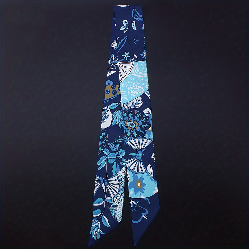Vintage Pattern Silk Neckerchief Hair Ribbon Handbag Wrap