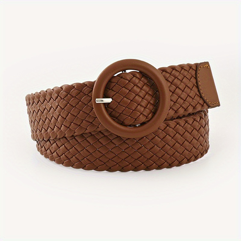 Candy Color Round Buckle Belt Women Casual Wide Belts - Temu