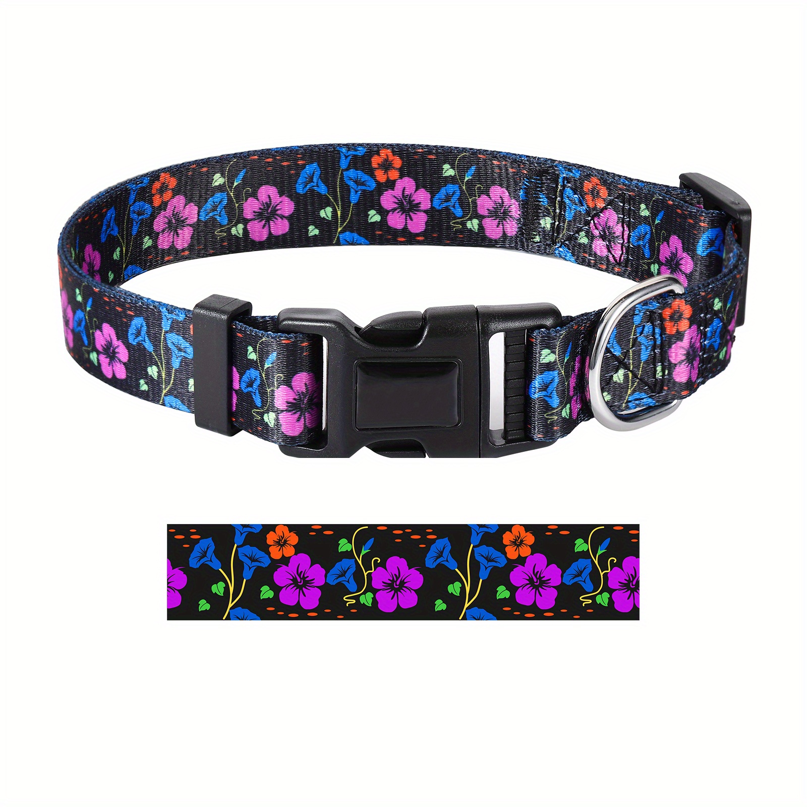 Hamilton Hundehalsband Verstellbar – Mit Overlay-Muster, Nylon, O-Ring & Individuellem Maß