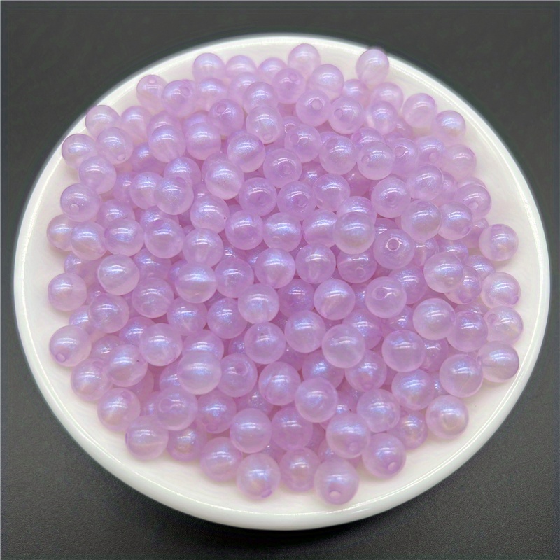 Fabrication de bijoux - 100 perles en plastique rondes 6 mm - violet / mauve