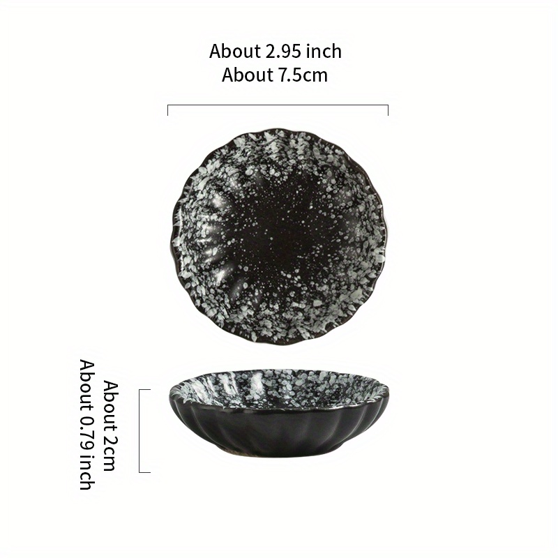 2pcs Ceramic Seasoning Dish Set for Soy Sauce Vinegar Hot Pot Dipping