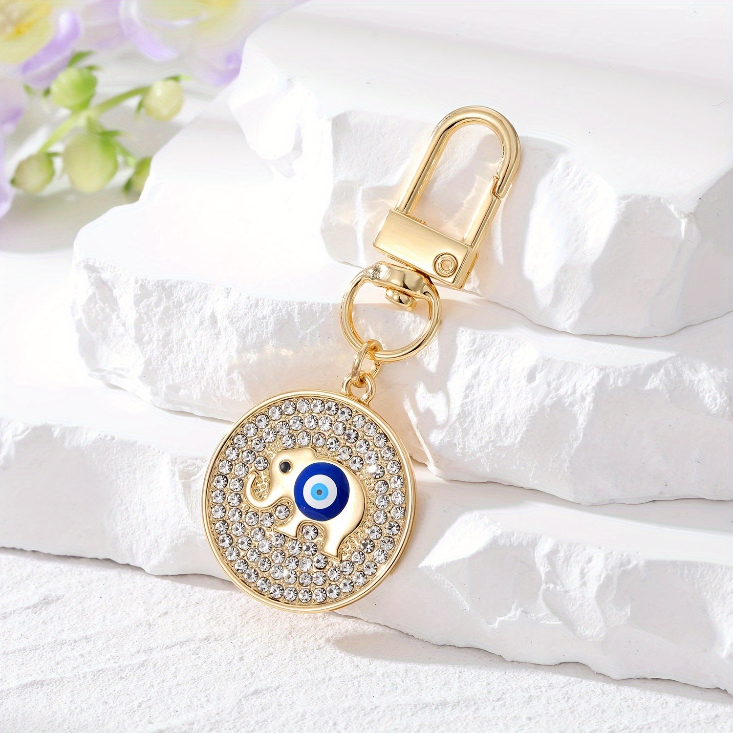 Evil Eye Key Chain for Women Purse Charm Backpack Charm Crystal Bling