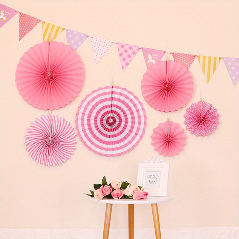 Party Hanging Paper Fans Set Chinese Paper Flower Garland - Temu