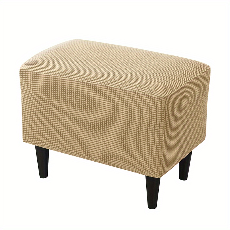 1pc Stretch Footstool Slipcover Small Rectangle Storage Stool Cover For