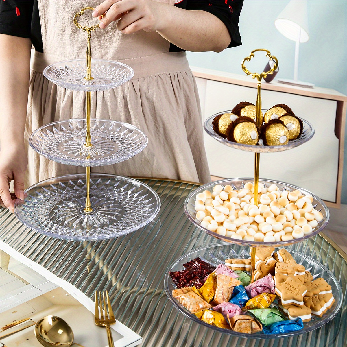 Acrylic Clear 3-tier Cupcake Stand, European Style Three-layer Candy Snack Cake  Platter, Transparent Tea Party Serving Tray, Display Tower Temu South  Korea