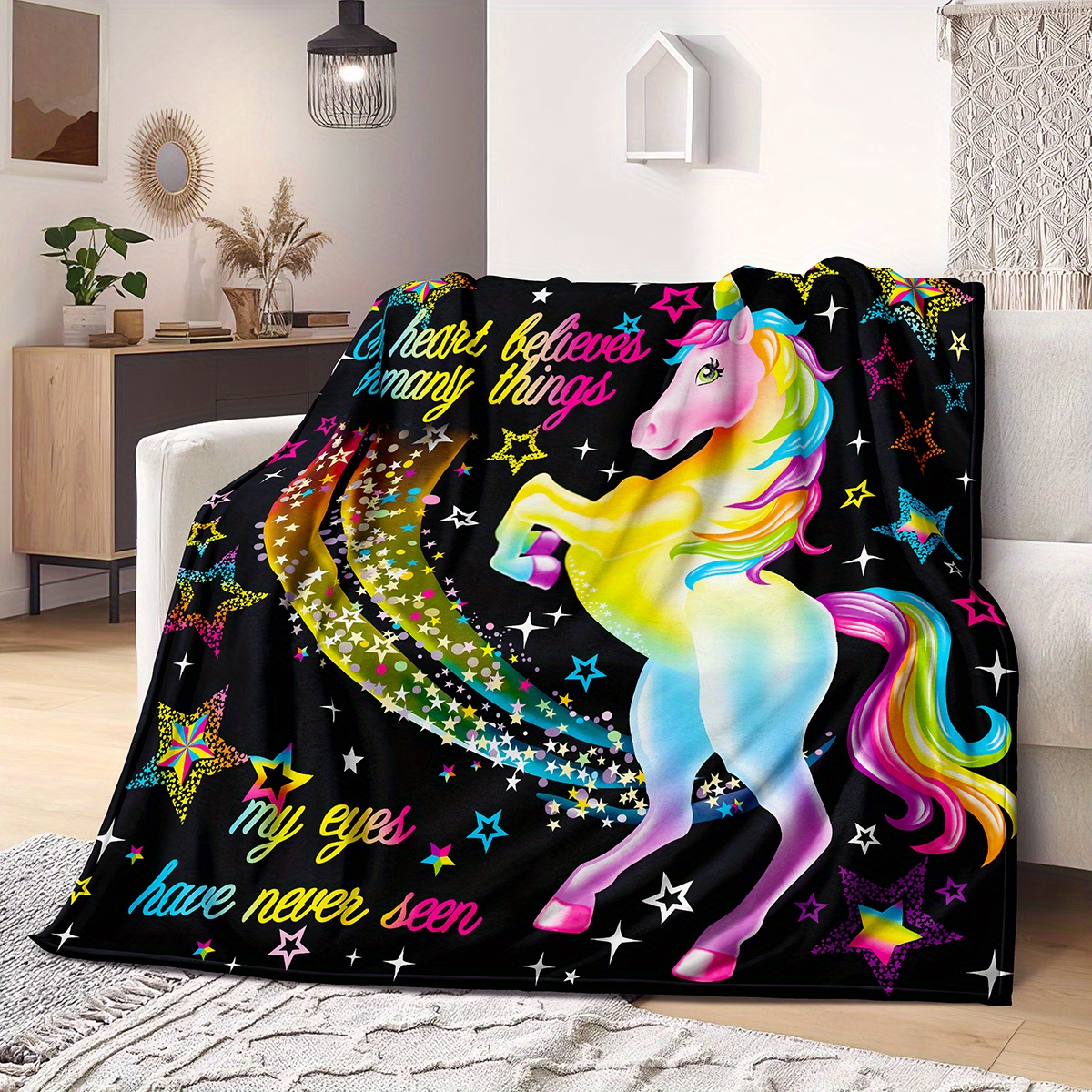 Rainbow soft online blanket