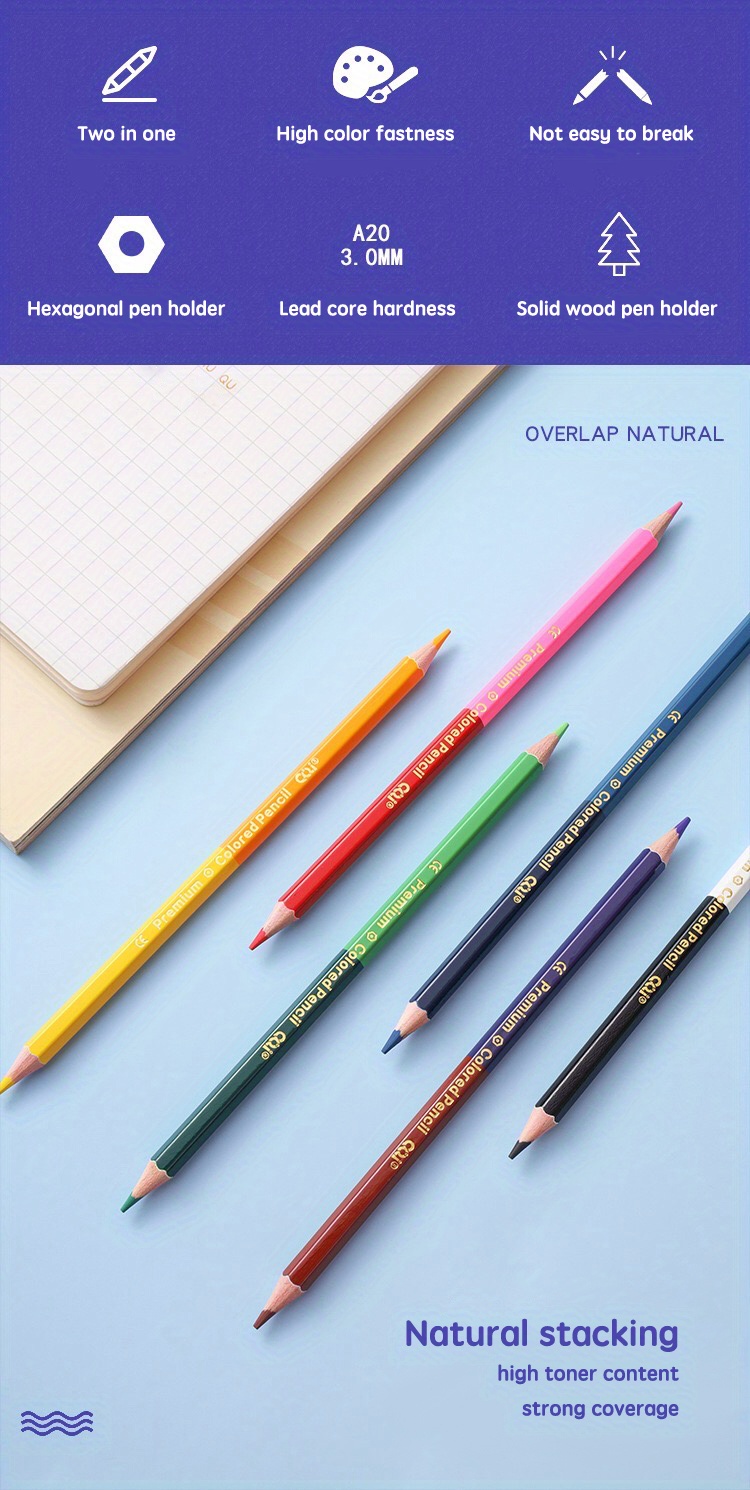 12 color/24 color Colored Pencil Set Colored Pencils Kids Temu