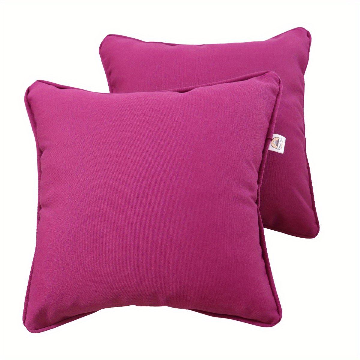 Outdoor Set of 4 Waterproof Throw Pillow Covers 18x18 Inches, Pink