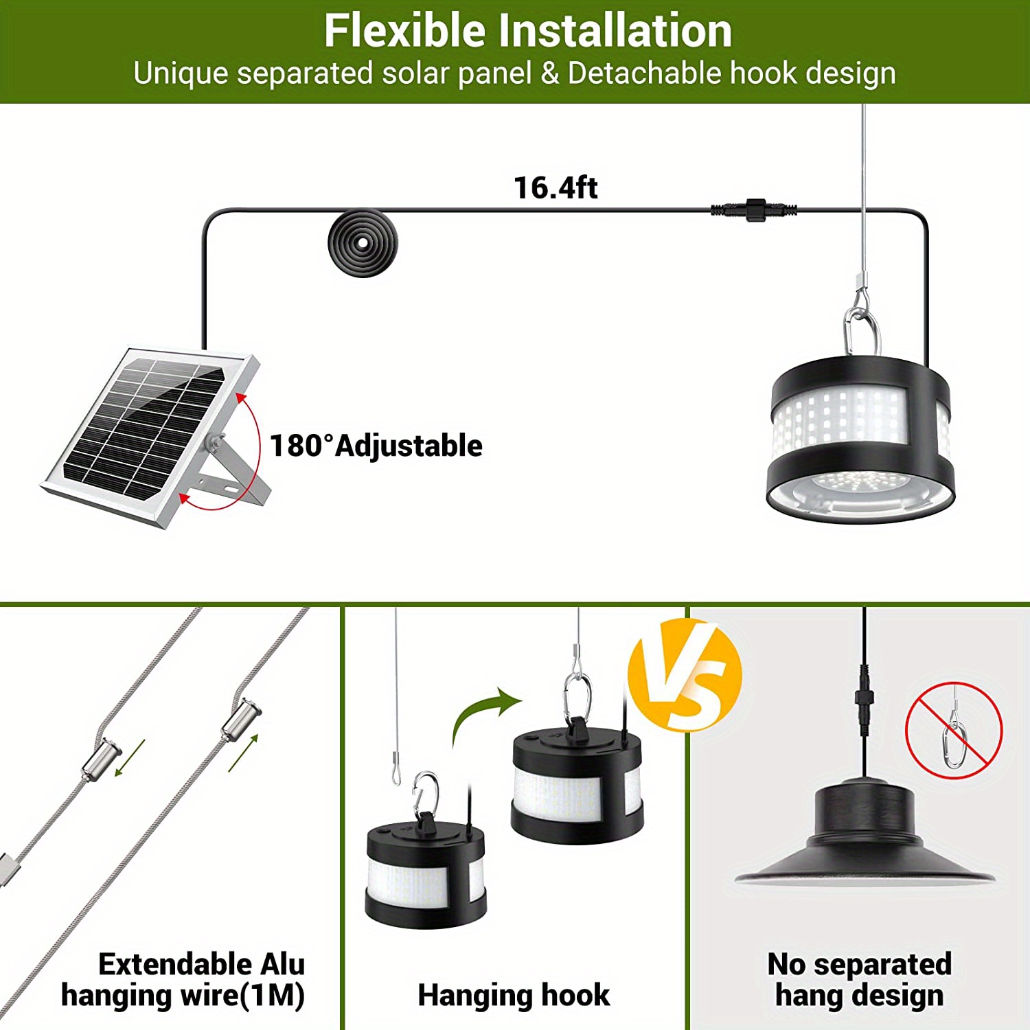 Solar Shed Light Indoor Outdoor, Solar Pendant Light With Remote, Solar