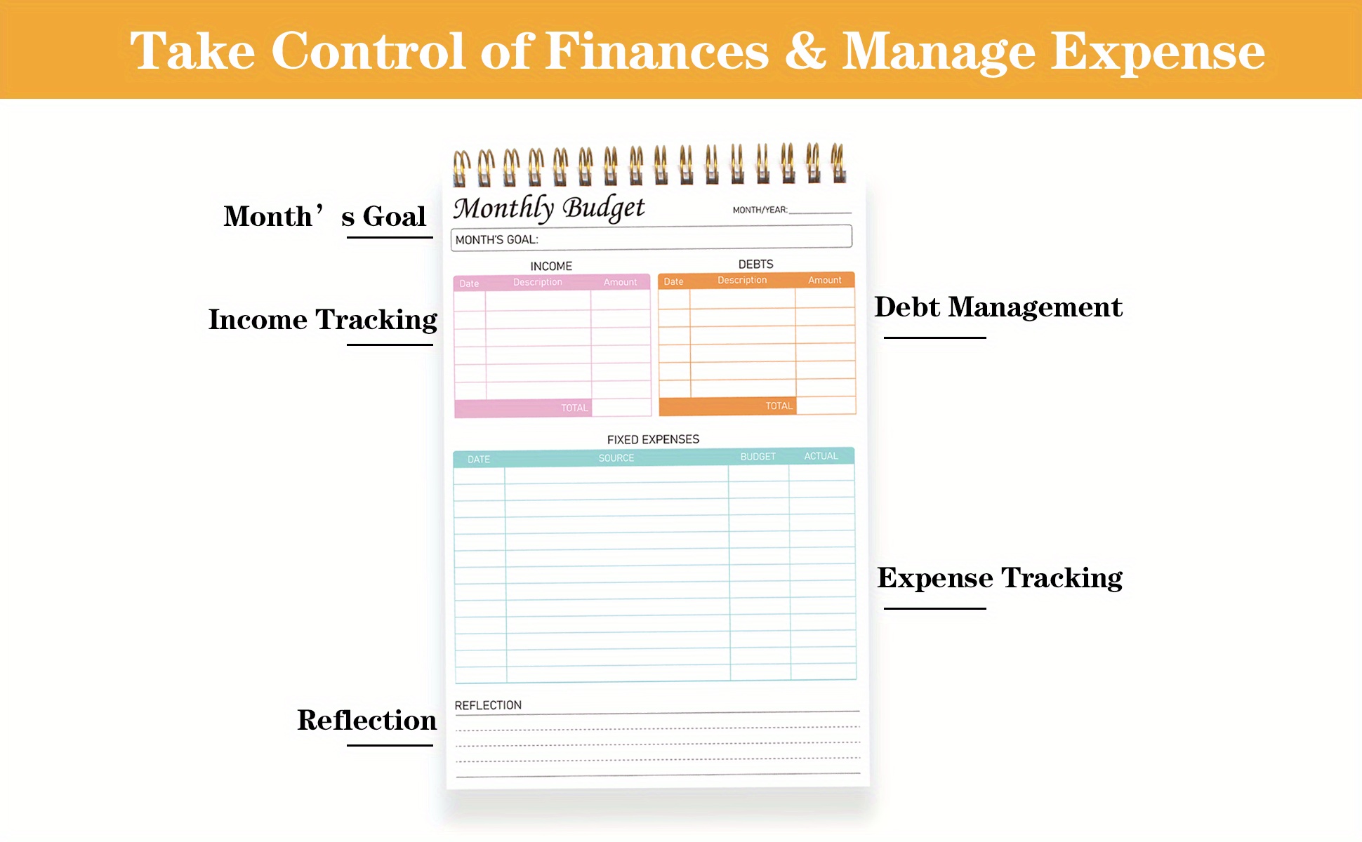 Trees 1pc Semplified Budget Planner Notepad Undated Bill Organizer Journal  con tracker delle spese, pianificatore finanziario e libro dei conti per