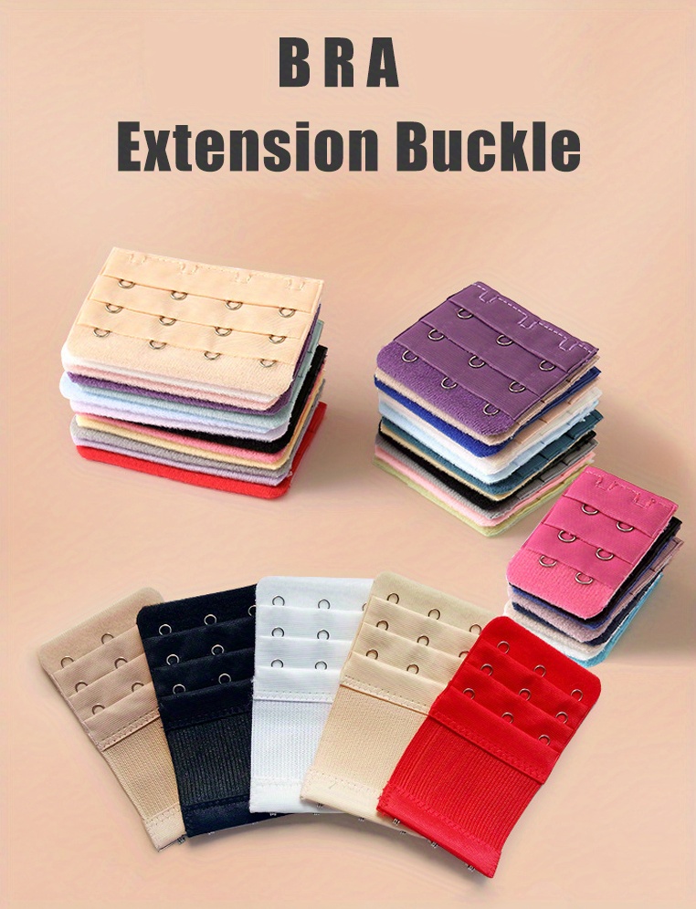 Bra Extenders Buckle 3 Rows 3 Hooks Ladies Stretchy Underwear Strap Clasp  Extension For Women Bra Replacement 4 Pcs Convenient design : :  Clothing, Shoes & Accessories