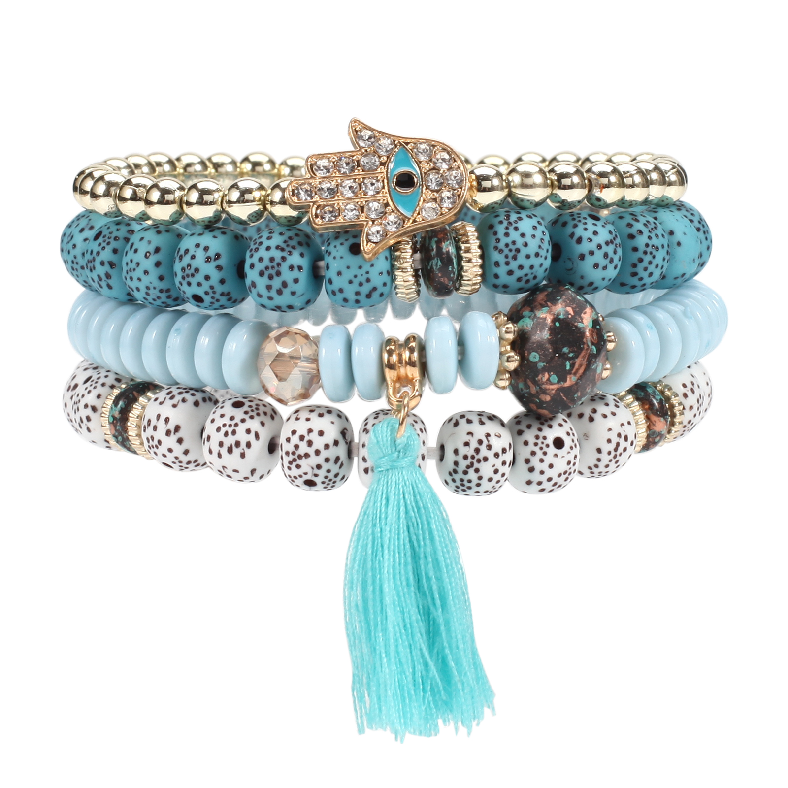 Bohemian Beads Bracelets Multilayer Stretch Stack Boho Jewelry for