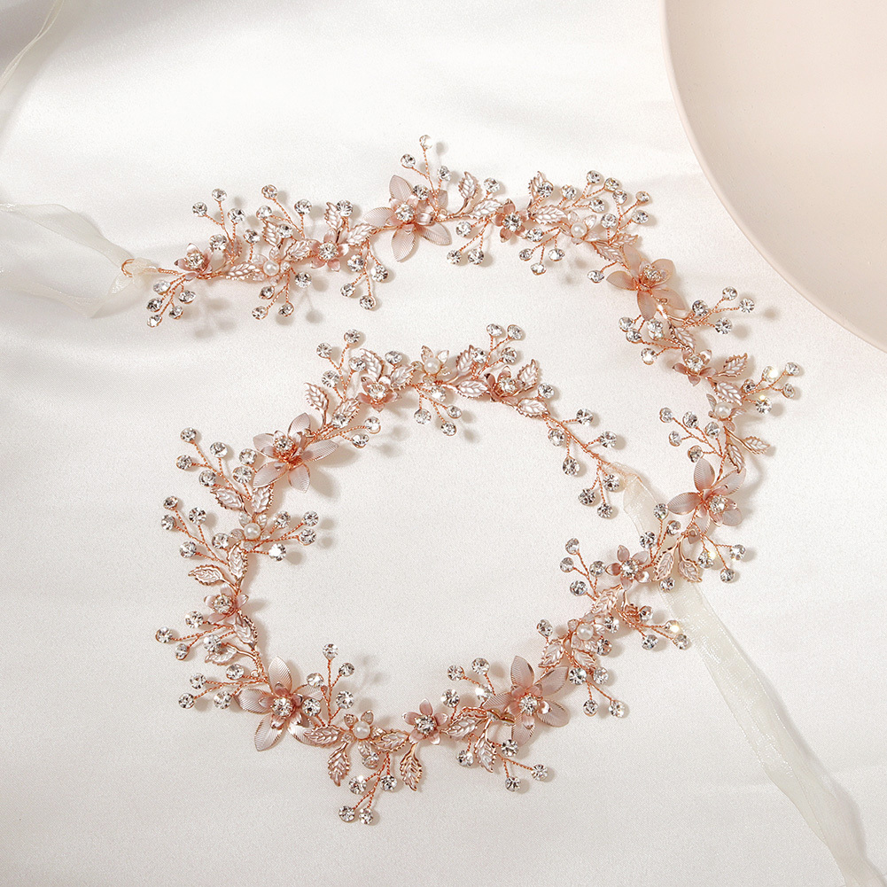 Elegant Blossom Crystal Wedding Belt Simulated Rose Beads