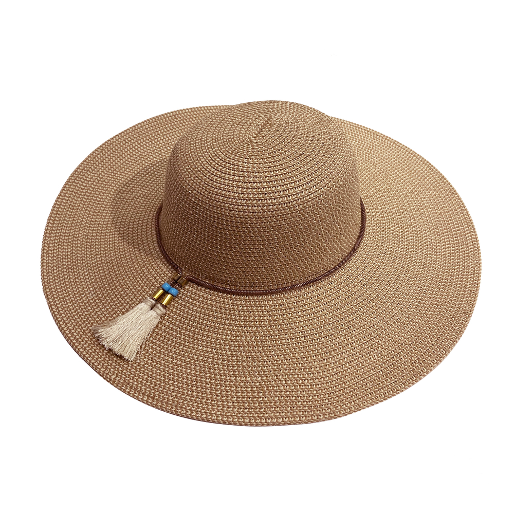 Boho Sun Hat Tassel Chain Decor Straw Beach Hat