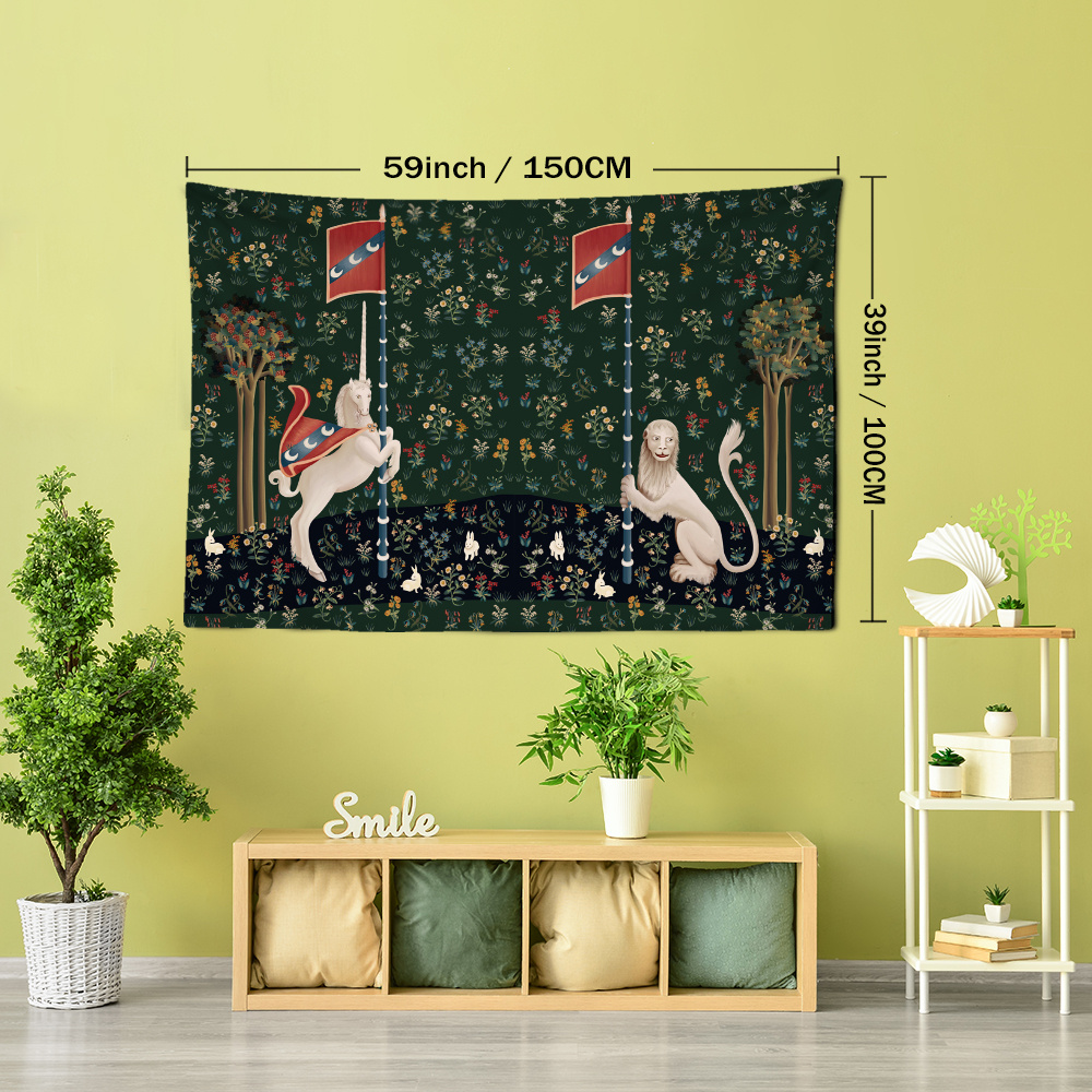 Unicorn Tapestry Wall Art Decor Vintage Forest Garden Home - Temu