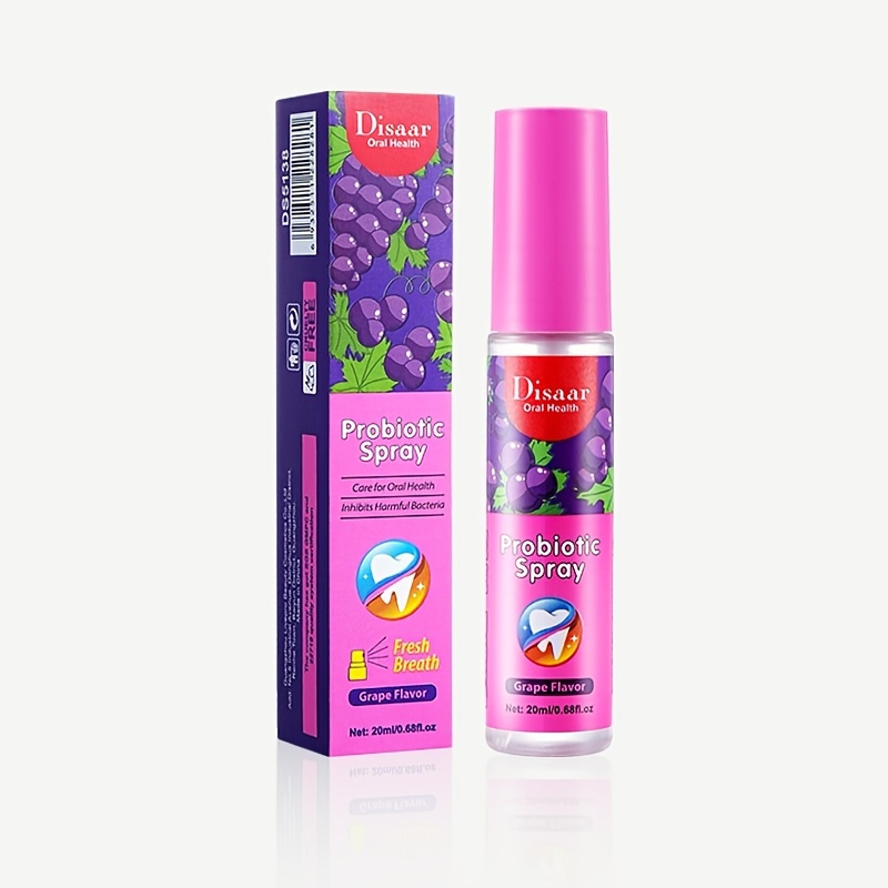 Grape Oral Spray Breath Refresher Portable Mouthwash To Fight Bad Breath Plaque And Gingivitis