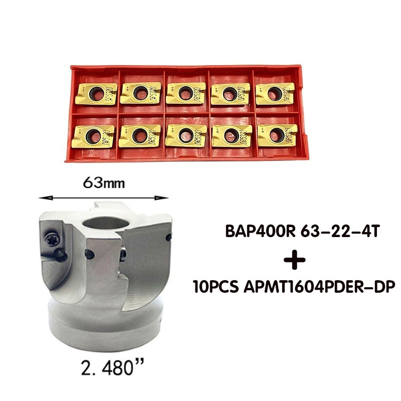 TEMU 1pc Of Bap400r Milling Cutter Head Plus 10pcs Of Apmt1604pder-dp, 1.96 Inches Zouzmin, Ideal For Machining Components, Wood, And Non-ferrous