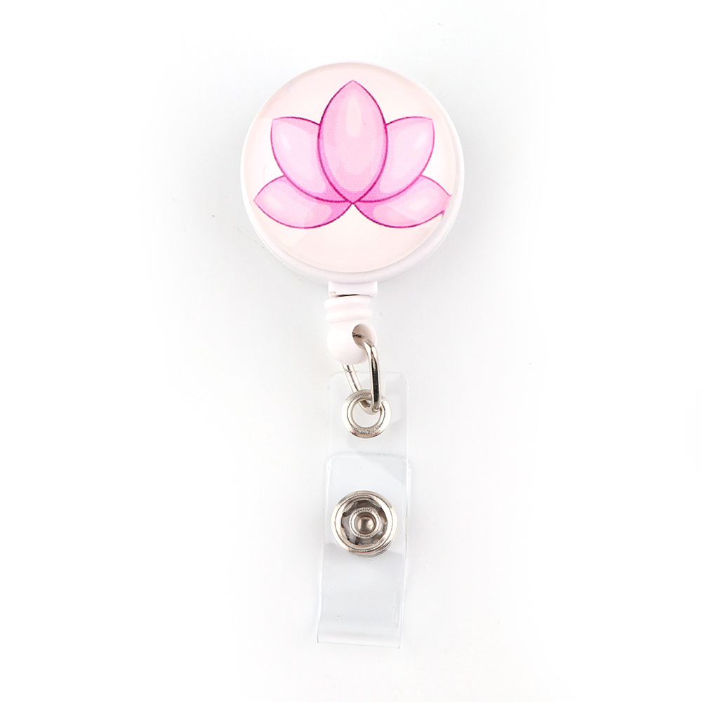 Lotus Retractable Id Badge Clip Name Card Badge Holder with Alligator Clip  ​for Nurse Doctor Office Worker Student Badge Clips Decorative Holders