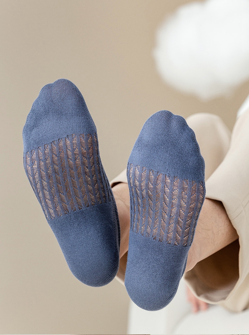 Men's Summer Thin Style Boat Socks, Comfortable Soft Ankle Socks Temu