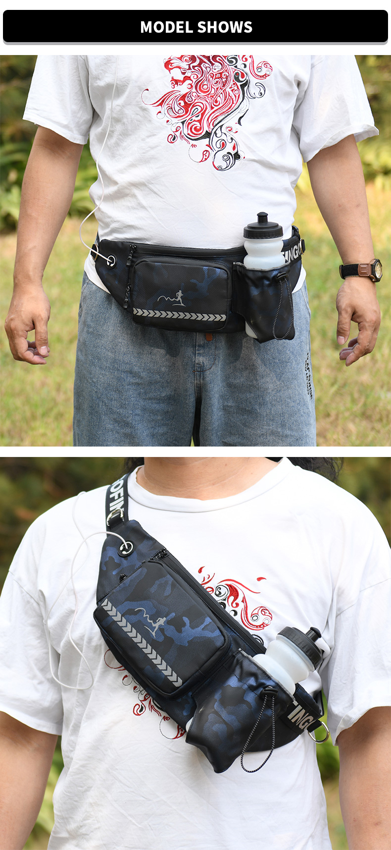 Men's Waist Bag Suitable For Outdoor Running Exercise