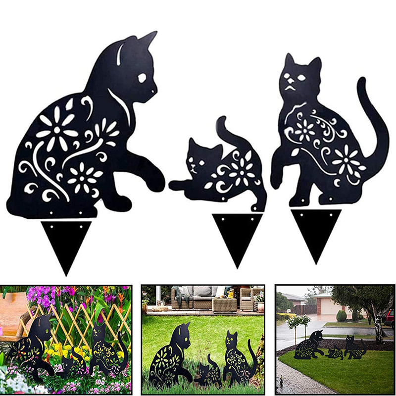 Cat Family Garden Stakes Decorative Cute Cat Garden - Temu