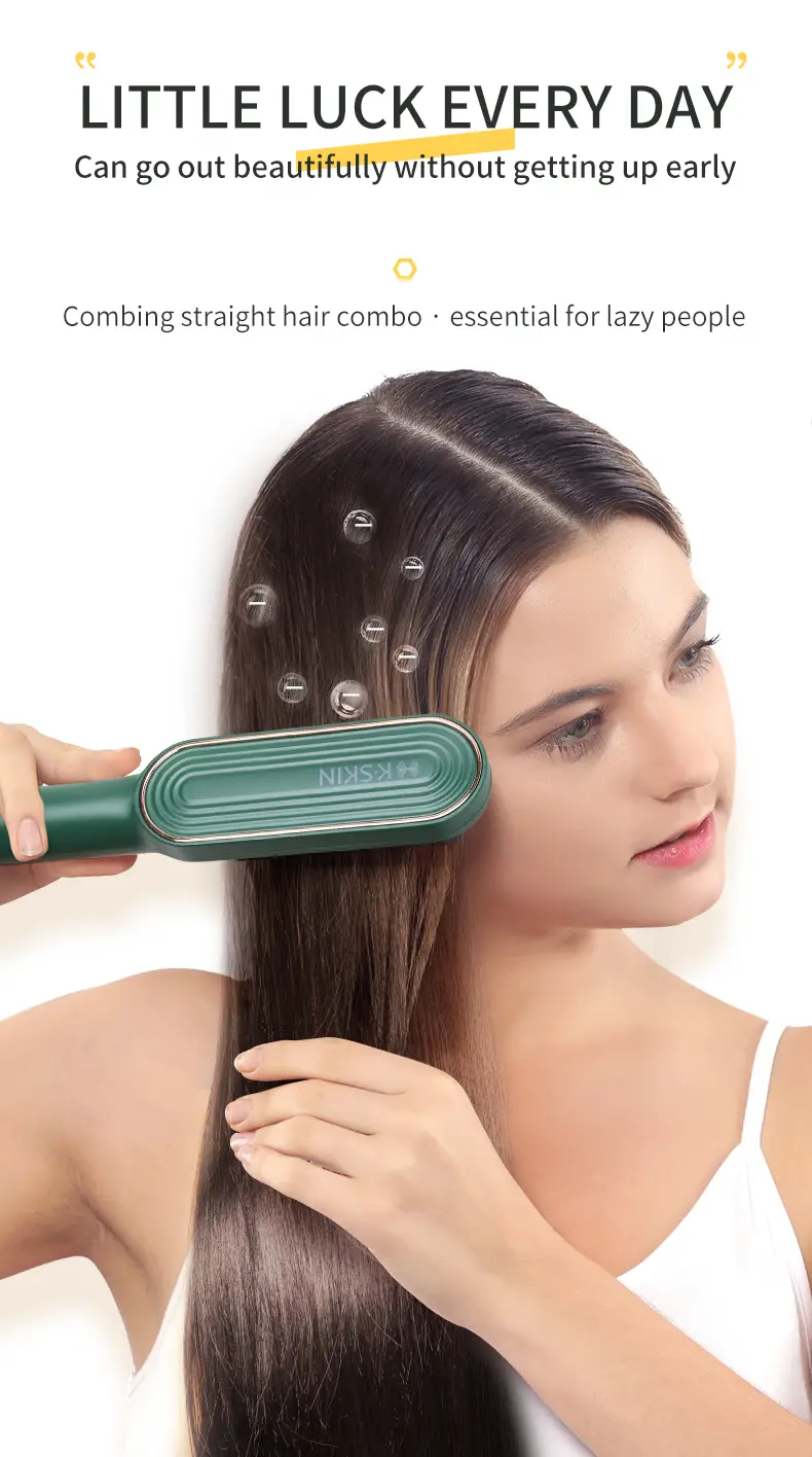 professional hair straightener 6 gear regulation ionic brush anti scald static hair straightener details 2