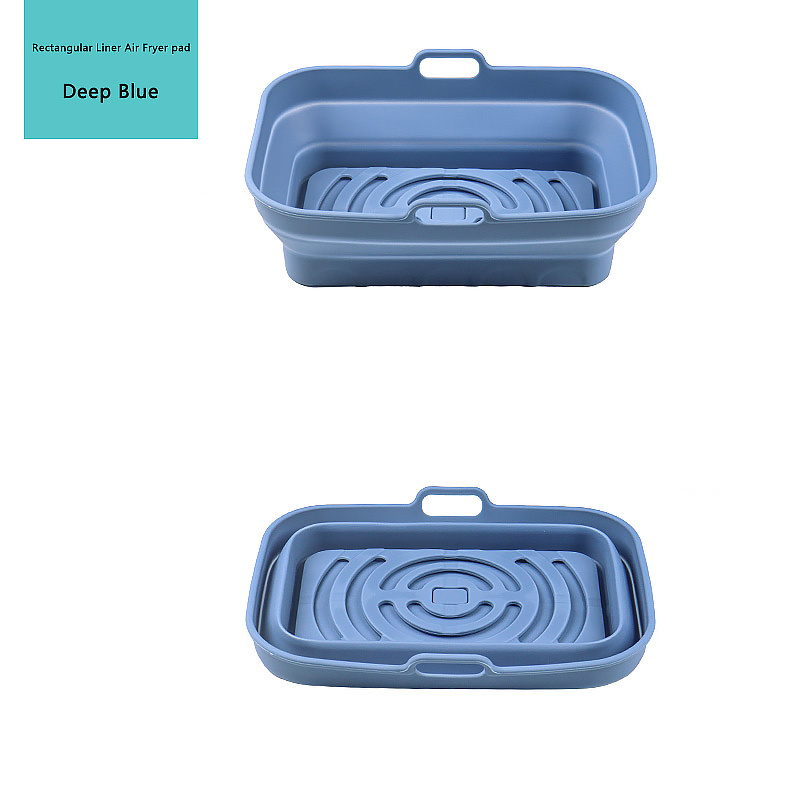 1pc Silicone Pot Rectangle Oven Air Fryer Baking Tray Mold Basket