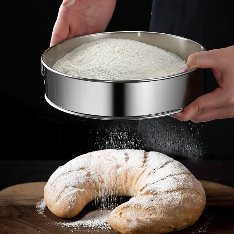 Filter Flour Stainless Steel Powder Sieve, Fine Hole Sugar Powder Sieve, Baking Tool Sieve, 60