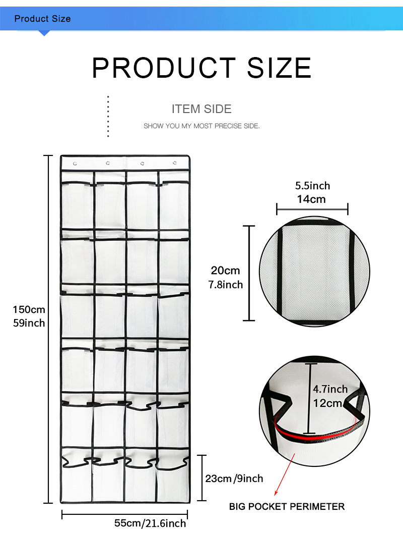 Door Shoe Organizer Clear Hanging Shoe Bag 24 Large Fabric Temu