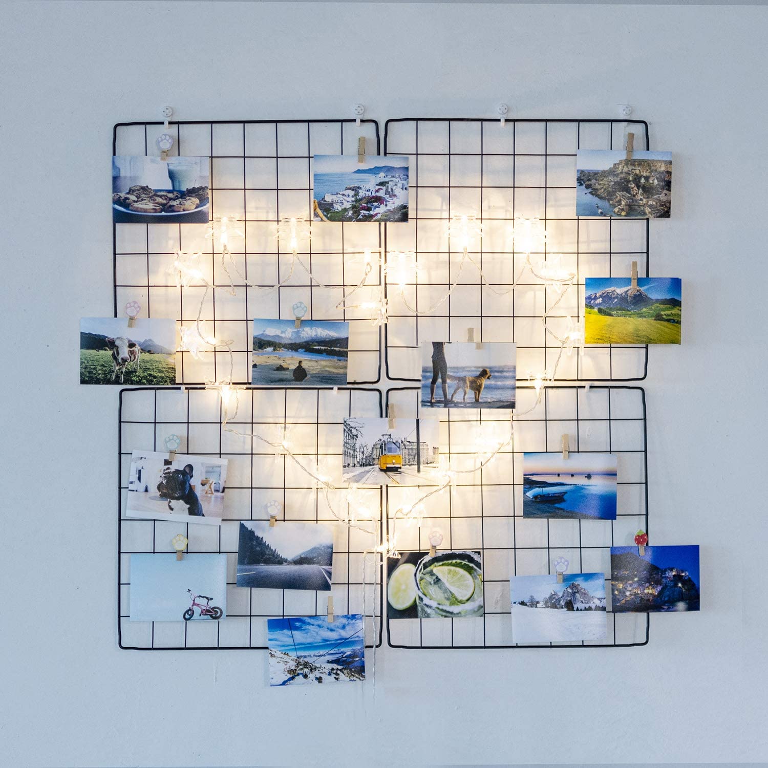 NEX - Panel de rejilla de pared con cestas de rejilla, rejilla de pared de  alambre, pantalla de fotos, tablero de notas, organizador de almacenamiento  de decoración de pared, 32.68 x 23.82 pulgadas : Hogar y Cocina 