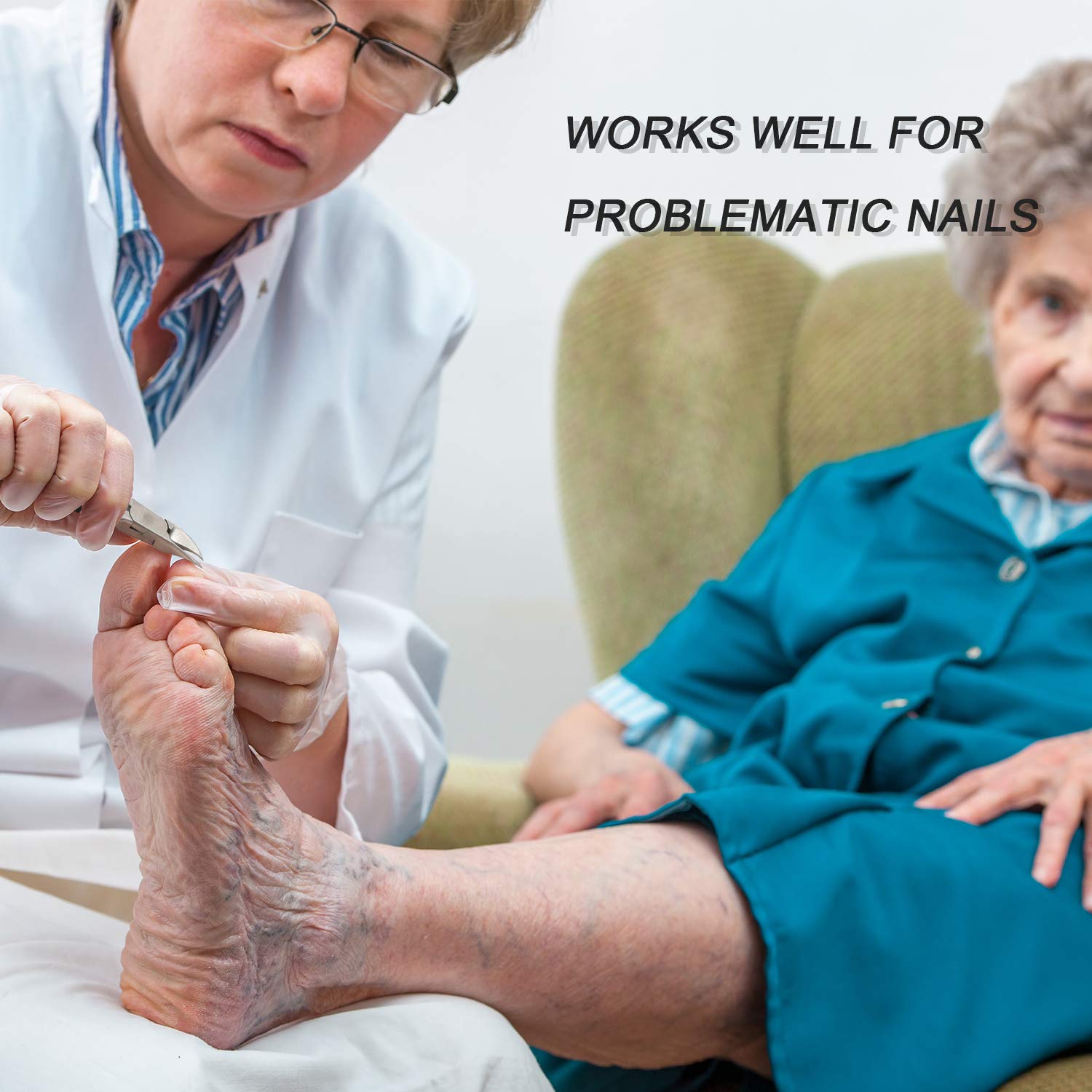 1pc Professional Toenail Clippers for Thick & Ingrown Nails, Sharp Curved Blade, Unscented Pedicure Tool for Men, Women, Seniors, Pedicure Essentials | Sleek Modern Look | Nonslip Grip, Nail Tips