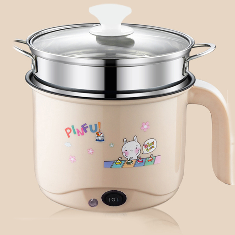 1.6L Multifunction Stainless Steel Mini Electric Cooker Steamer Cook Pots  for Cook Noodles/Hot Pot/Rice porridge 