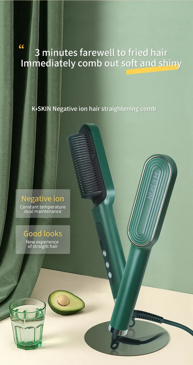 professional hair straightener 6 gear regulation ionic brush anti scald static hair straightener details 0