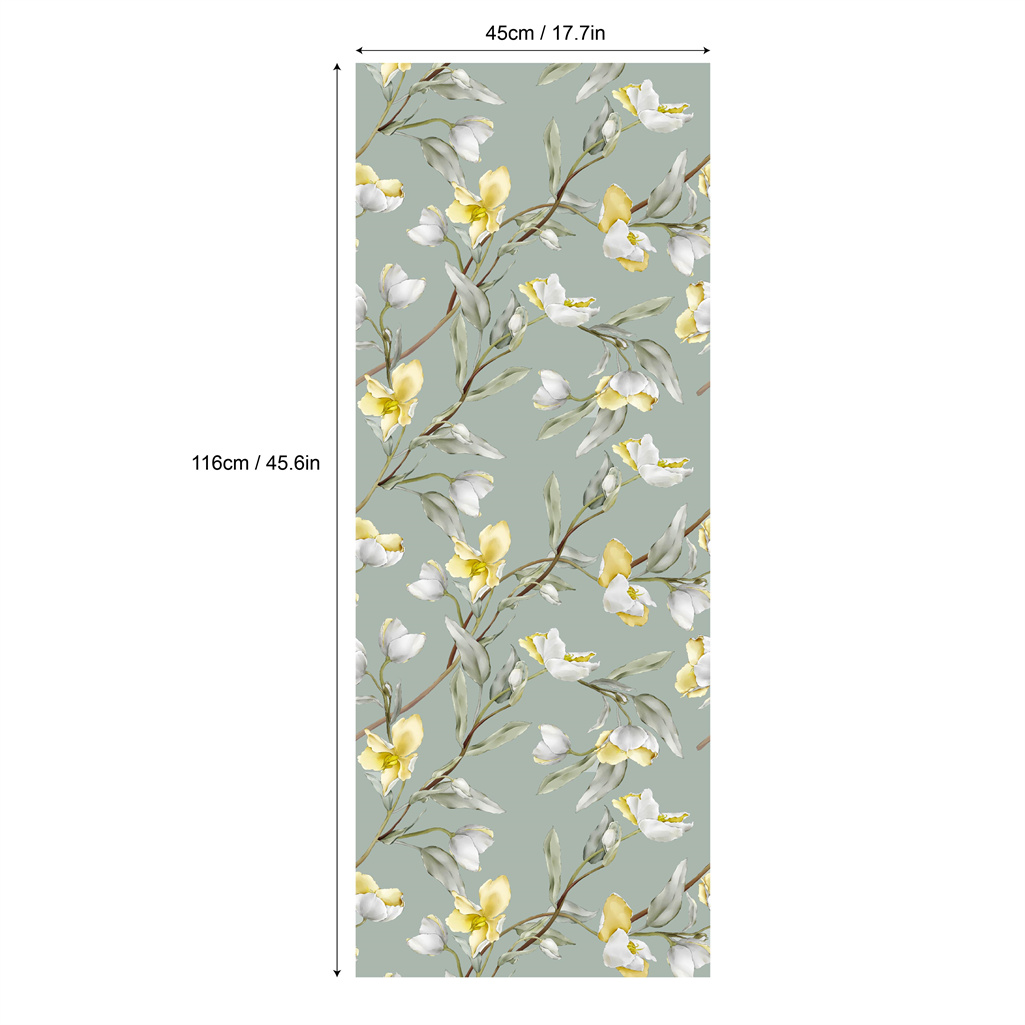 TEMU 1pc Elegant Orchid Window Film - 17.7 X 45.6inch - Non-adhesive Static Cling - Decorative Frosted Glass - & Blocker For Home