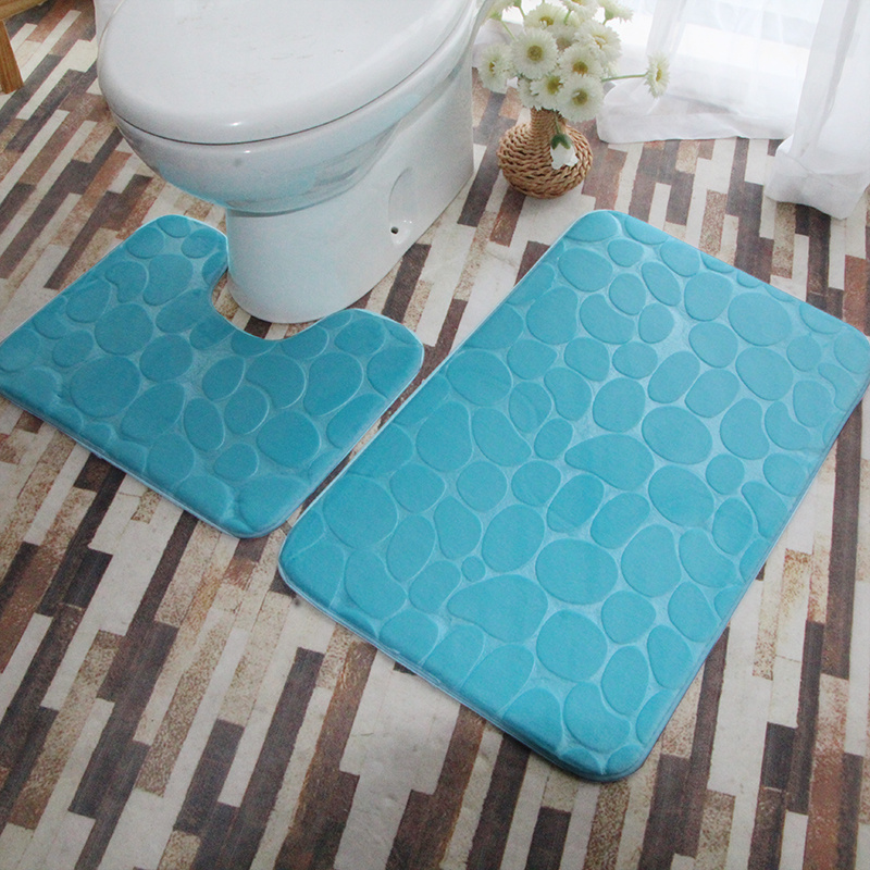 Pebble Bathroom Rug 3d Pebble Foot Mat Velvet Memory - Temu