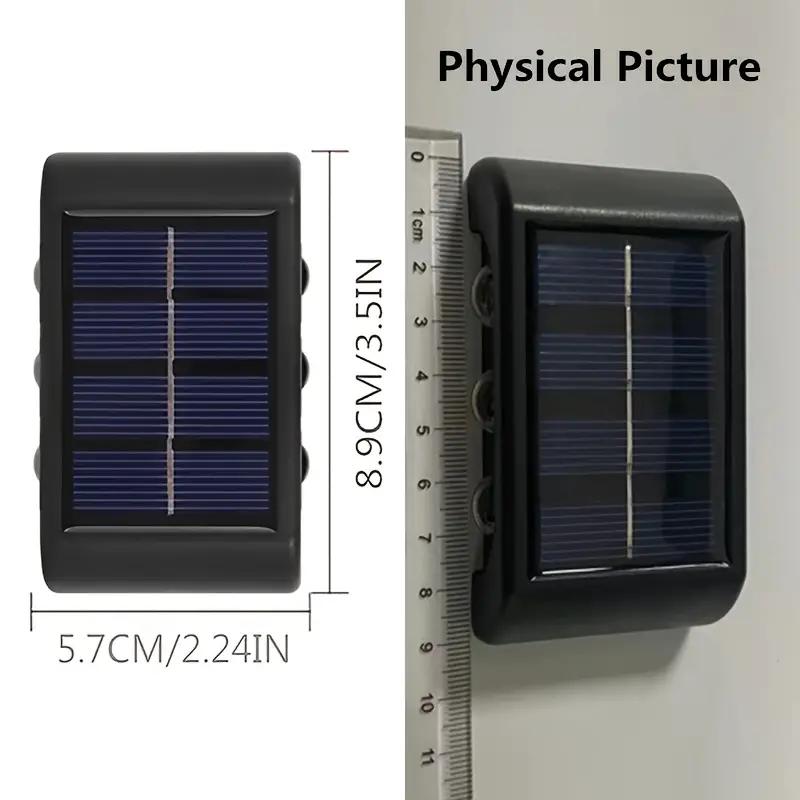 Solar Wall Light - Outdoor Camping Light With 6 LED, Dual Color Lighting For Courtyard, Street, Landscape, Garden Decoration Christmas Gift